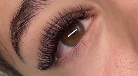 Close-up of expertly styled eyelashes at Glammed Up By E in Bradbury, New South Wales, AU.