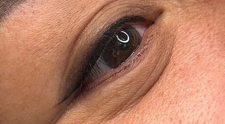 Close-up of a beautifully enhanced eye at MG Institute of Beauty & Training Academy, Cheltenham, England, GB.