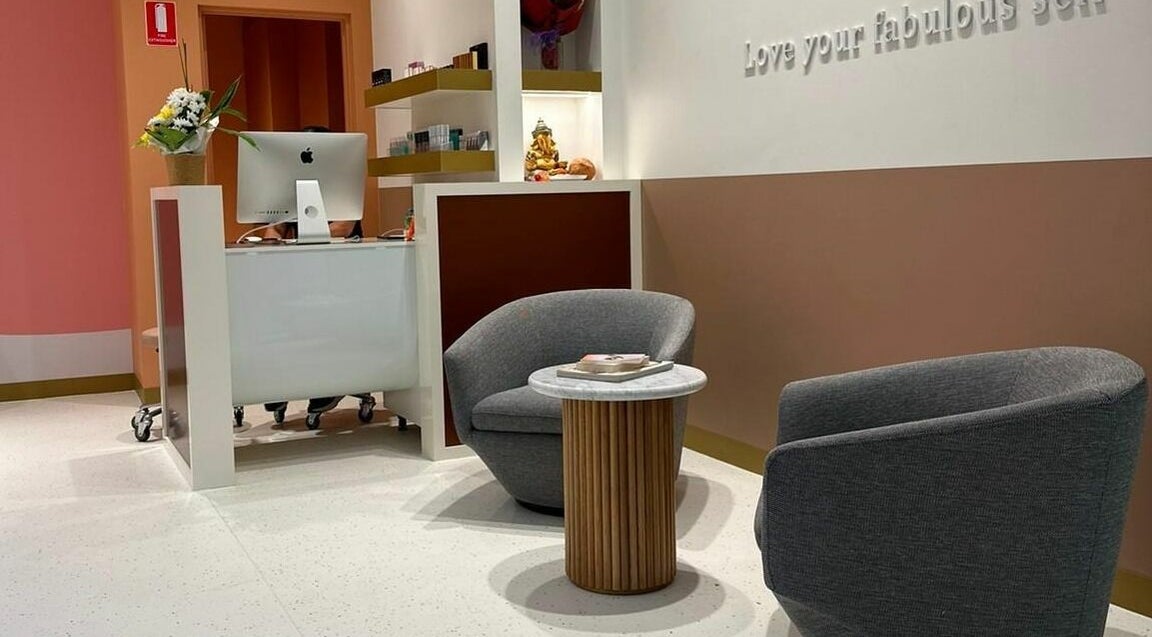 Inviting reception area at Lash and Ibrow Tech - Woden, Phillip, Australian Capital Territory, AU.