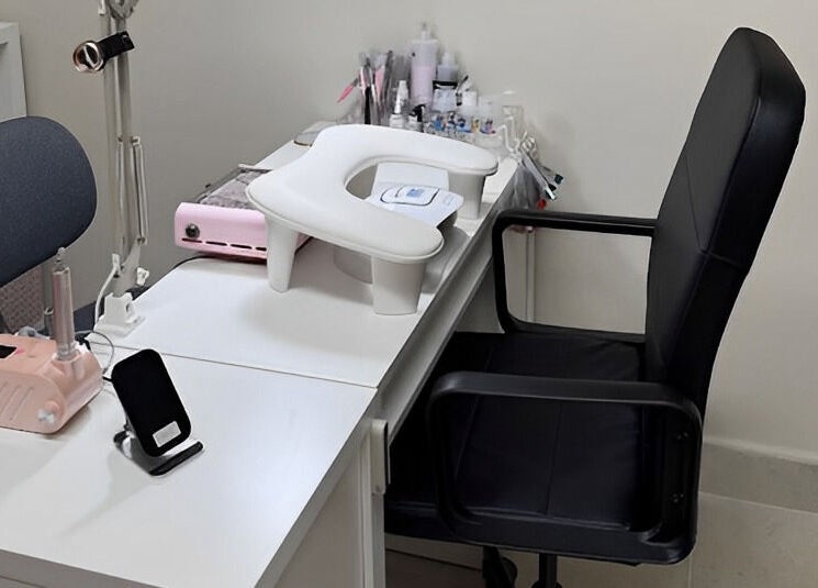 Manicure station at Rianne’s Room (Elegance Studio), Ballygar, County Galway, IE. Modern and functional setup.