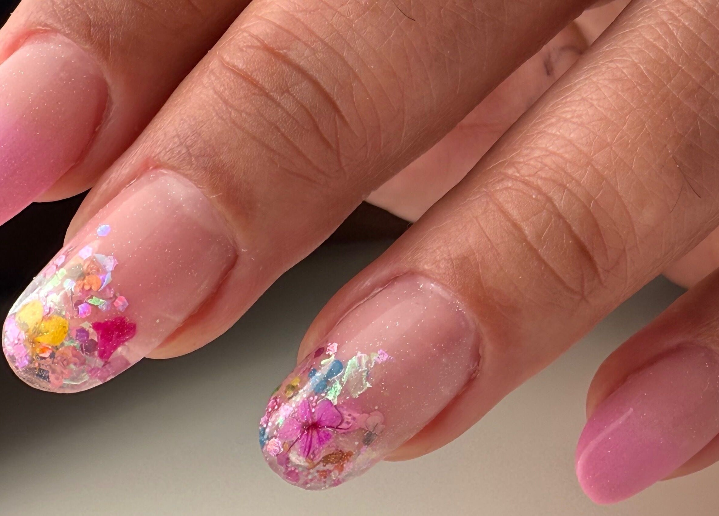 Beautiful nail art with pink tips at Rianne’s Room (Elegance Studio), Ballygar, County Galway, IE.