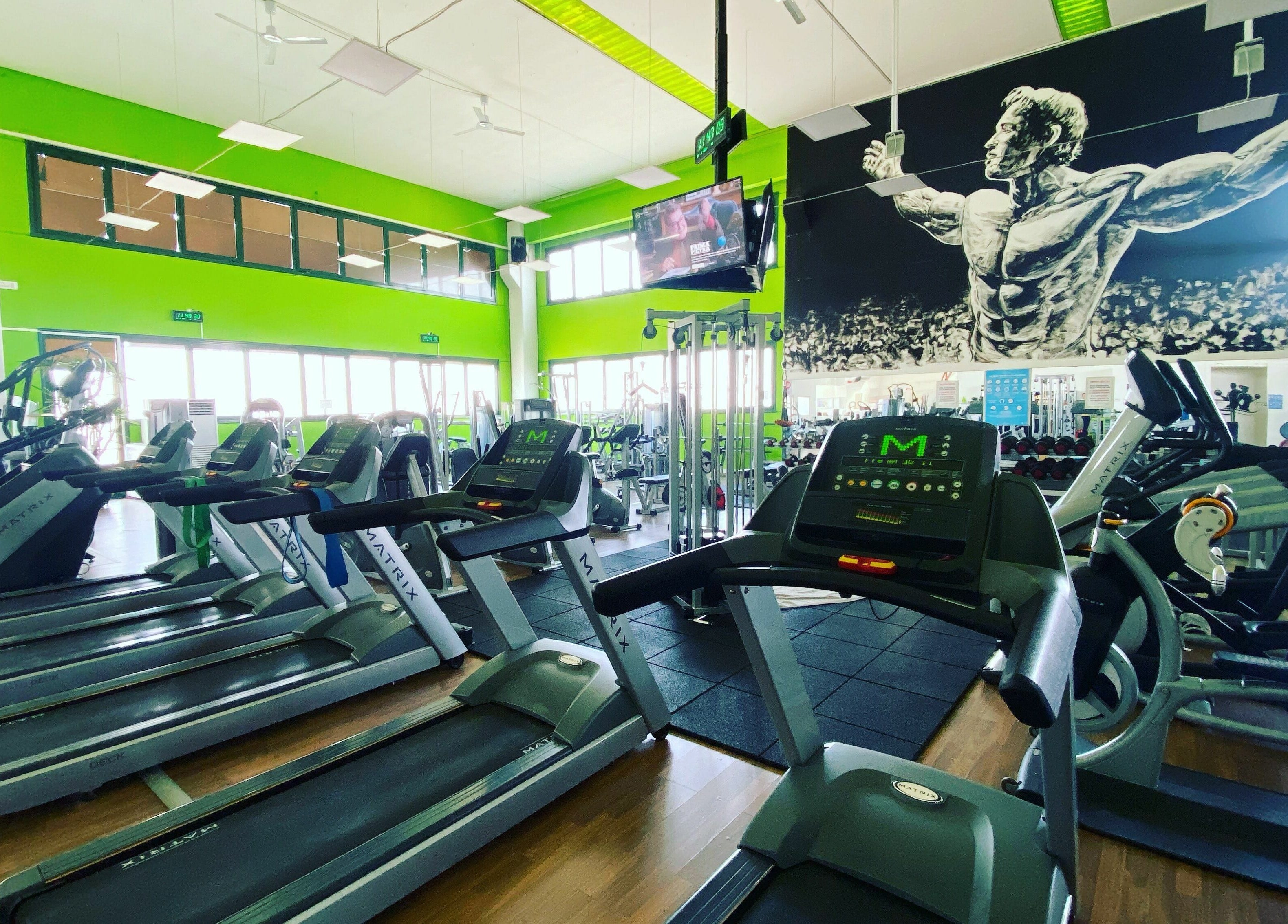 Palestra moderna di Fiit Zone Centro Fitness a Lograto, Lombardia, IT con tapis roulant all'avanguardia.