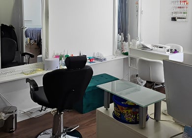 Chic beauty room at Hannah's Be You Beauty in Norwich, England, GB, featuring modern décor and comfortable seating.