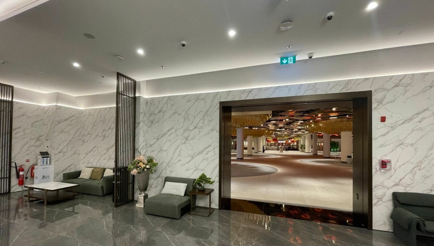 Luxurious waiting area at Yinyang Spa - Dubai Mall, Dubai, AE with modern seating and marble accents.