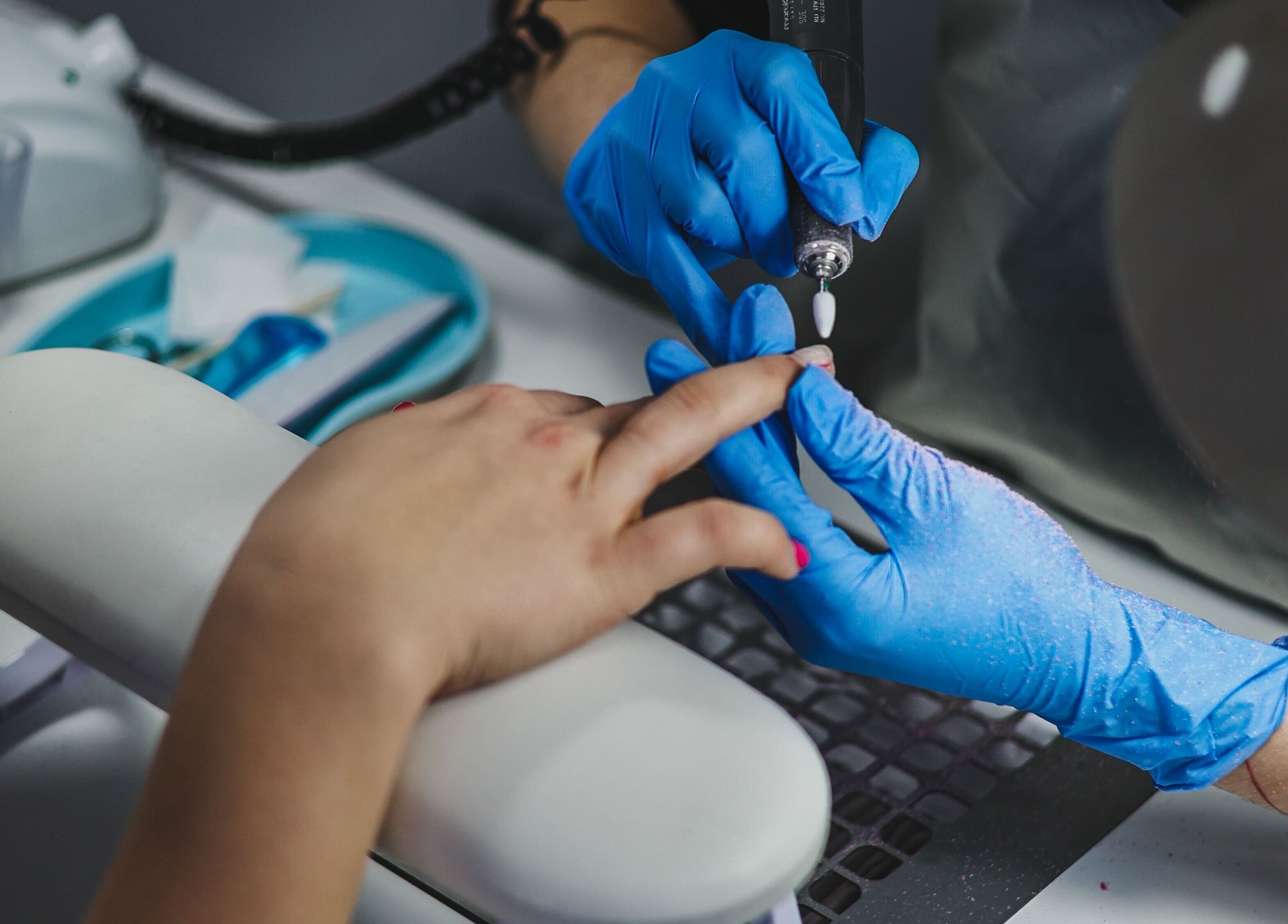 Nail care at Salon White Blue in Edmonton, Alberta, CA, with professional manicure services.