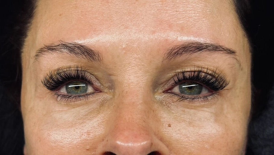 Close-up of eyelash extensions at Lashiez, Pretoria, Gauteng, ZA enhancing eye beauty.