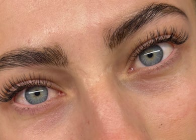 Close-up of beautifully enhanced eyelashes at Lashiez, Pretoria, Gauteng, ZA.