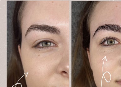 Before and after brow transformation at Lashiez, Pretoria, Gauteng, ZA showcasing enhanced natural beauty.