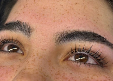 Close-up of well-groomed eyebrows at Aesthetics By Bronwen, Cape Town, Western Cape, ZA.