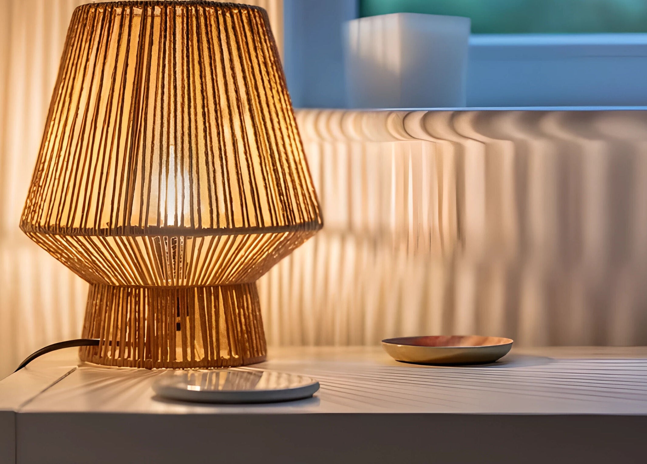 A cozy lamp casts a warm glow at Sage Massage in Wilmslow, England, GB, creating a relaxing ambiance.