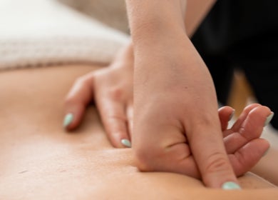 Close-up of a relaxing back massage at Sage Massage, Wilmslow, England, GB, showcasing professional care.