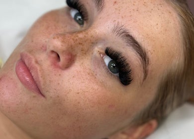Close-up of flawless lash extensions at Lashes by Georgia, Stoke-on-Trent, England, GB.