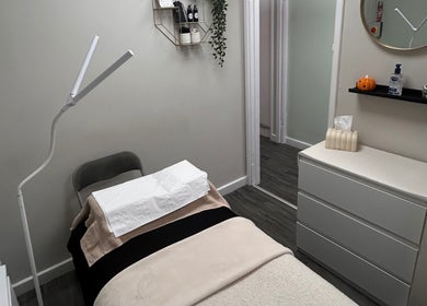 Relaxing treatment room at Lashes and Brows by Georgia, Stoke-on-Trent, England, GB.
