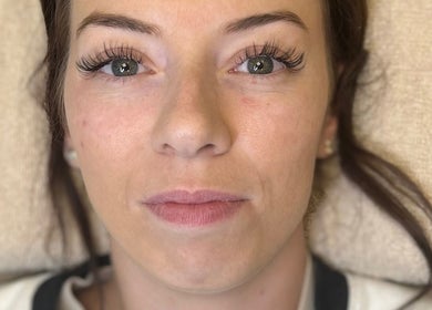 Close-up of enhanced lashes at Lashes and Brows by Georgia, Stoke-on-Trent, England, GB.