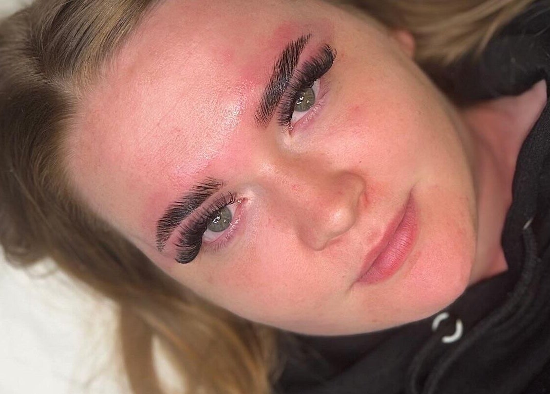 Close-up of styled lashes and brows at Lashes and Brows by Georgia, Stoke-on-Trent, England, GB.