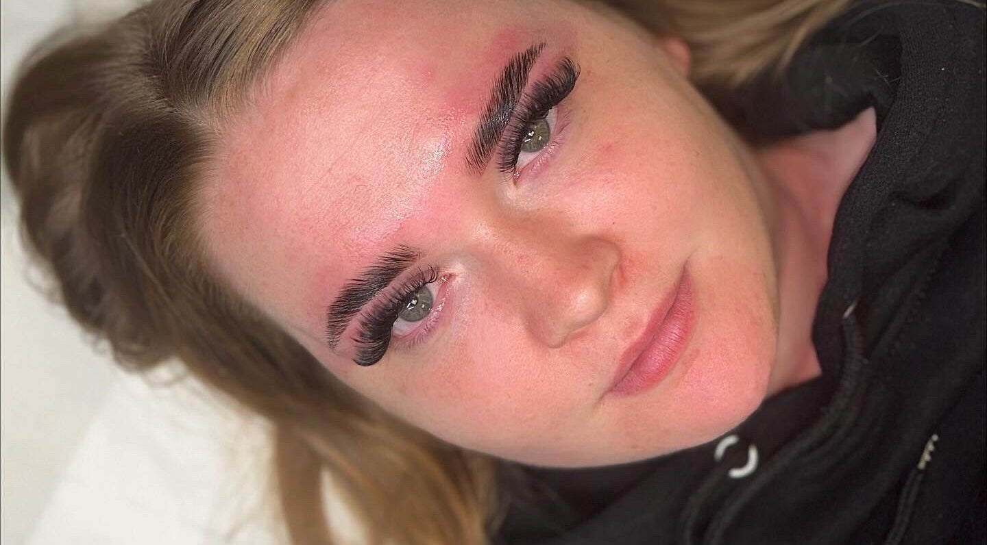 Close-up of styled lashes and brows at Lashes and Brows by Georgia, Stoke-on-Trent, England, GB.