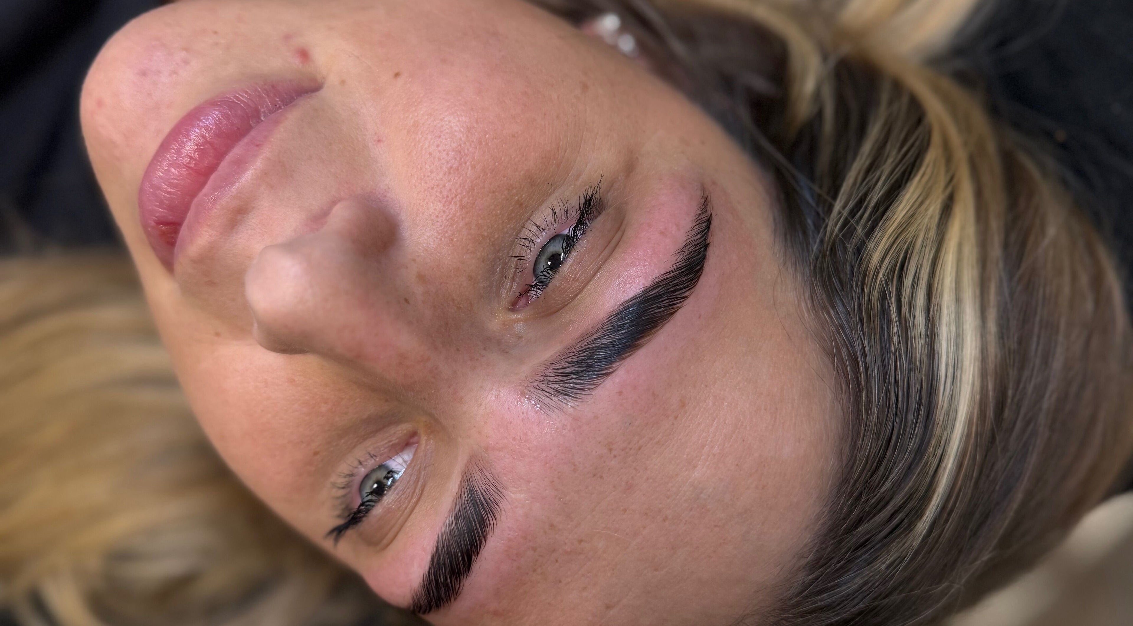 A close-up of expertly styled eyebrows at Lashes and Brows by Georgia in Stoke-on-Trent, England, GB.