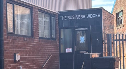 Modern entry of House of Glam at The Business Works, Newcastle upon Tyne, England, GB.
