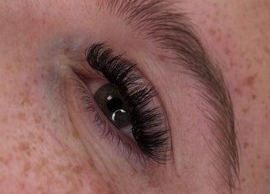 Close-up of eyelash extensions at House of Glam, Newcastle upon Tyne, England, GB.