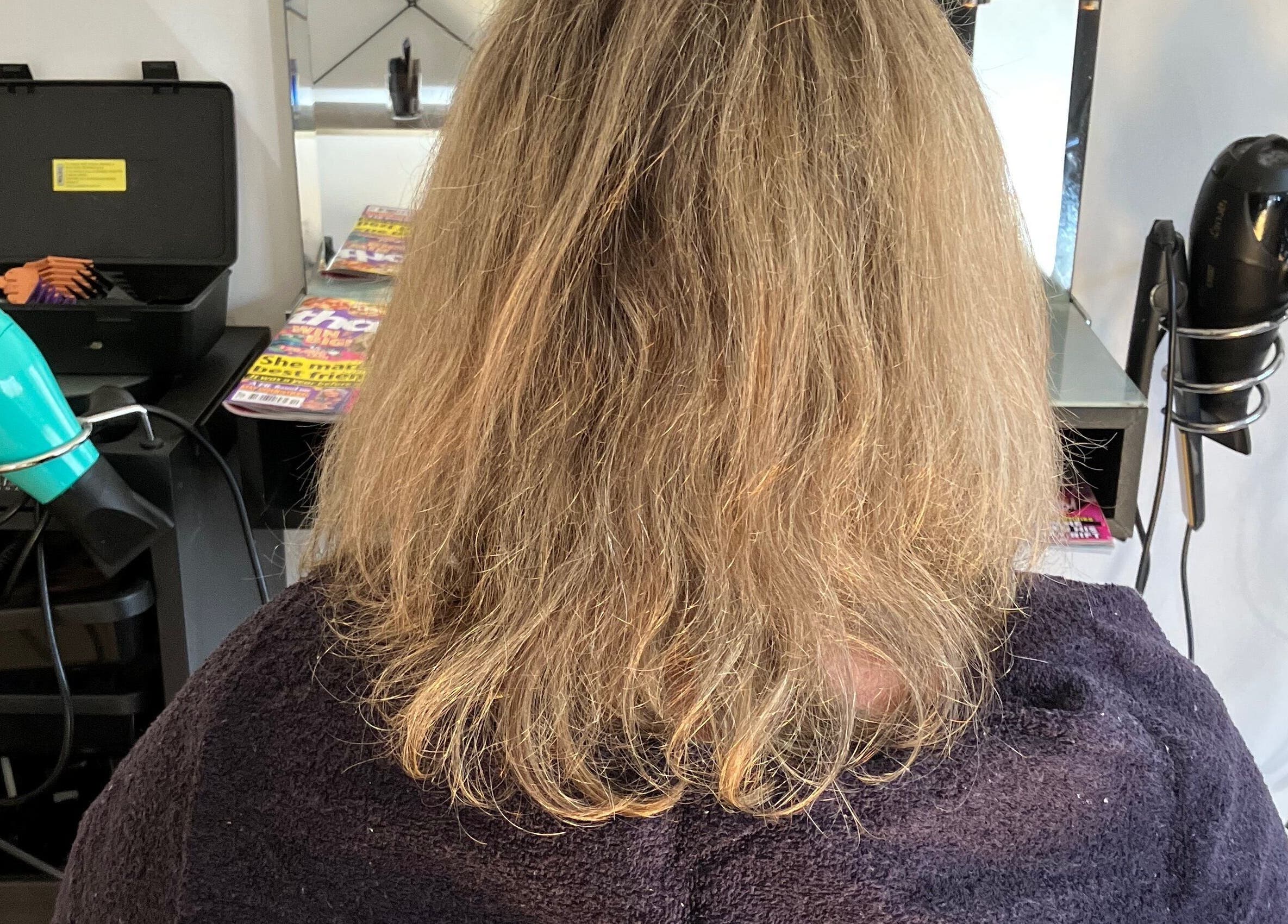 Fresh blow-dried hair at Sammy Hair, Thornton, New South Wales, AU.