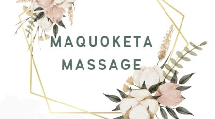 Elegant floral logo of Maquoketa Massage, LLC in Maquoketa, Iowa, US.