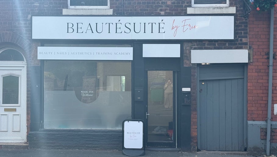 Exterior of Beautesuite By Erin in Dukinfield, England, GB, showcasing its elegant signage and welcoming entrance.