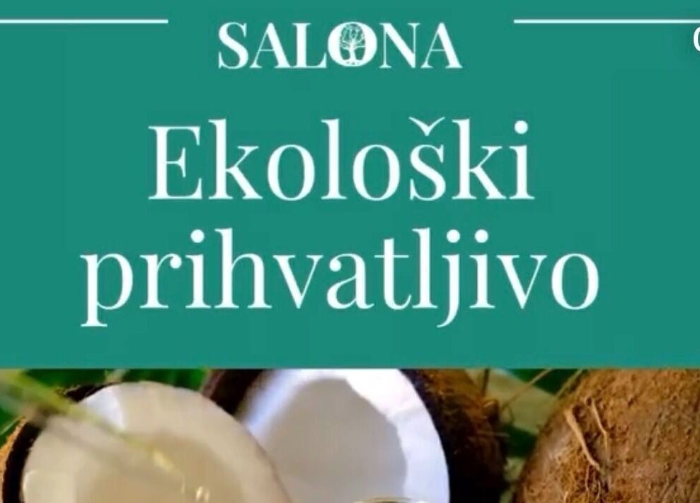 Eco-friendly products displayed at Enjoy Salona, Vogošća, Federacija Bosne I Hercegovine, BA.