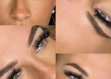 Close-up of styled lashes and brows at Patrycja Swiatczak Laser & Skin in Wonderlust Studio, Warrington, England, GB.