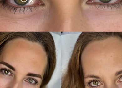 Close-up of eye enhancement at Patrycja Swiatczak Laser & Skin in Wonderlust Studio, Warrington, England, GB.