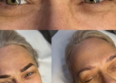Before and after eyebrow enhancement at Patrycja Swiatczak Laser & Skin in Wonderlust Studio, Warrington, England, GB.