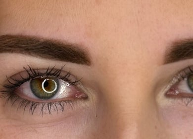 Close-up of styled eyebrows at Patrycja Swiatczak Laser & Skin in Wonderlust Studio, Warrington, England, GB.