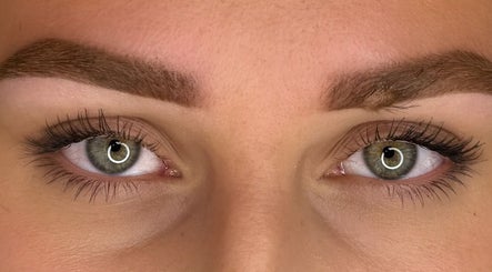 Close-up of styled eyebrows and lashes at Patrycja Swiatczak Laser & Skin in Wonderlust Studio, Warrington, England, GB.