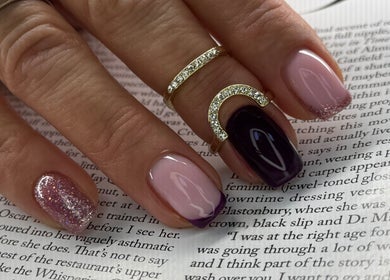 Chic nail design featuring pink and purple polish at Patrycja Swiatczak PMU Laser & Skin in Wonderlust Studio, Warrington, England, GB.