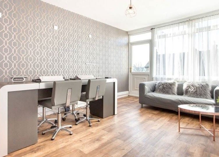 Modern interior of Lady A Clinic in Ayr, Scotland, GB with stylish furniture and natural lighting.