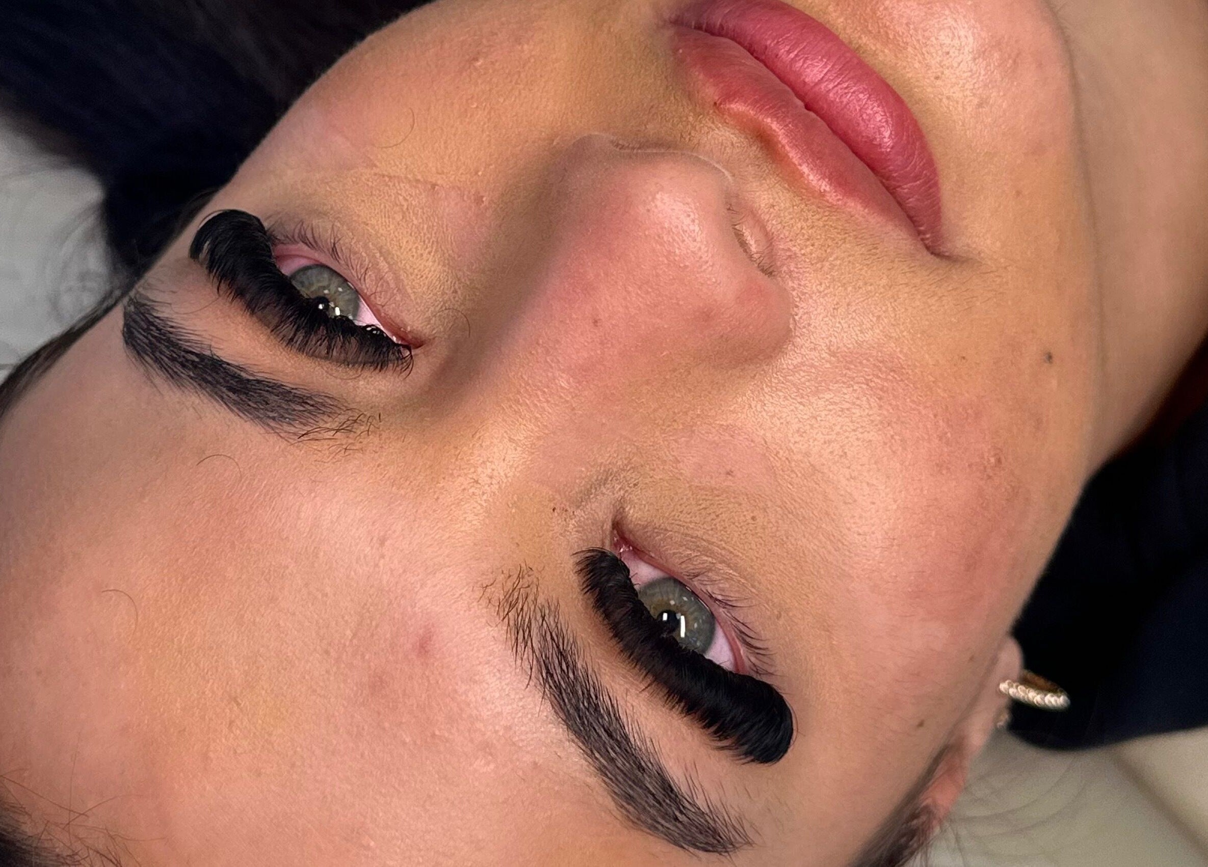 Close-up of eyelash extensions at The House of Whisp, Shirley, England, GB.