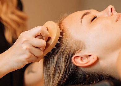 Scalp massage at Gigi Vi Ltd, Plymouth, England, GB. Enhance relaxation and wellness.