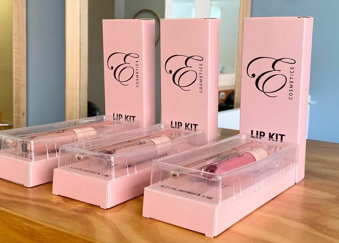 Essence Skin and Body's pink lip kits displayed elegantly in Launceston, Tasmania, AU.