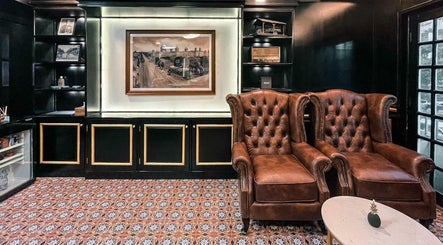 Elegant leather chairs and vintage decor at Fraser Barbershop - Botahtaung, Yangon, Yangon Region, MM.