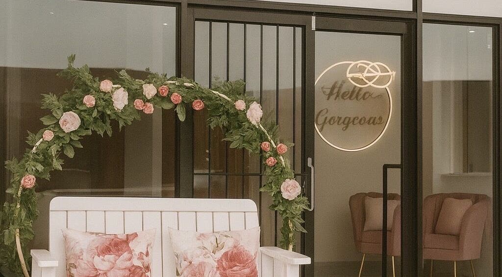 Charming entrance of Nice Nails and Wellness showcasing floral decor in Johannesburg, Gauteng, ZA.