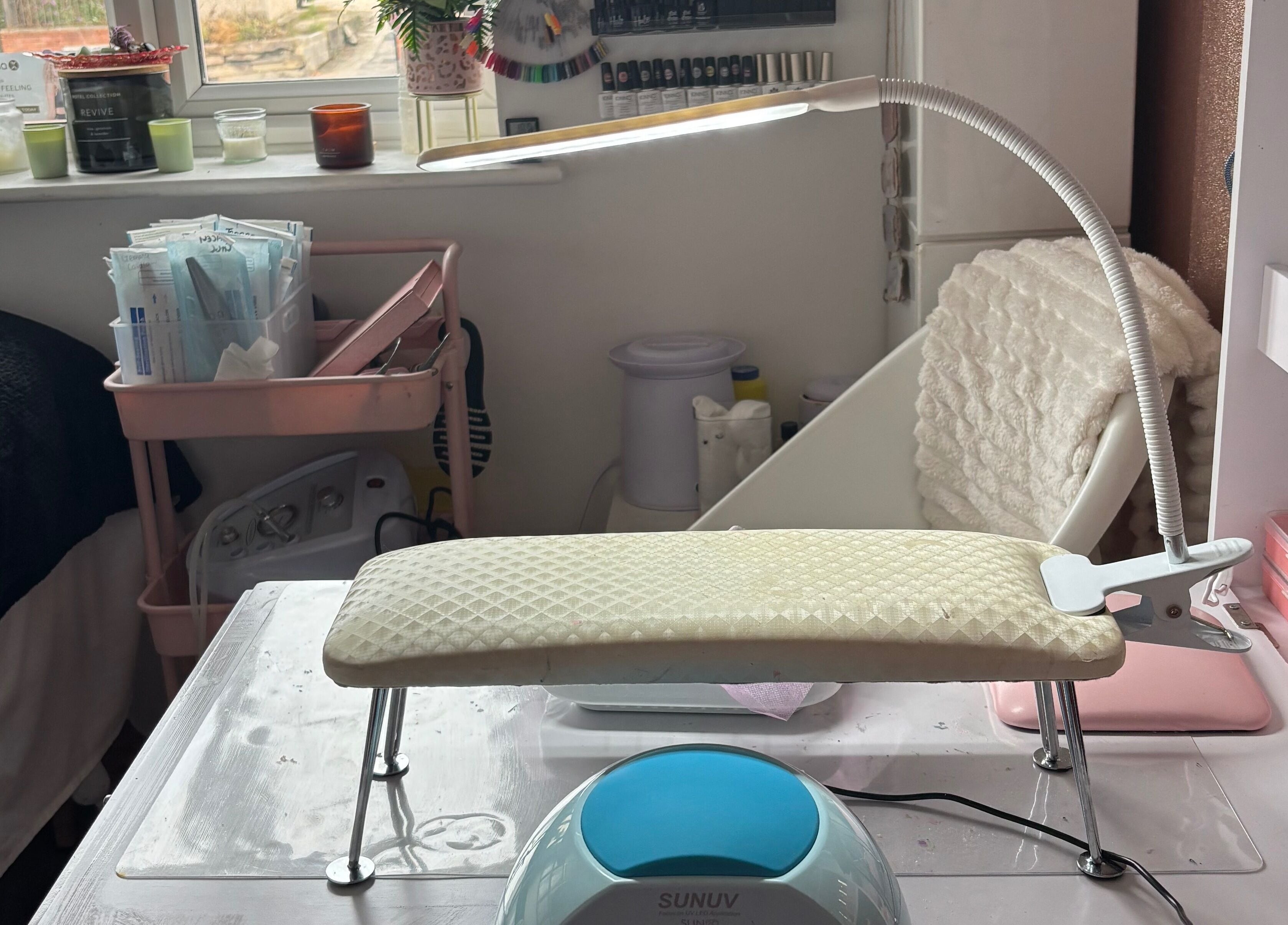 Luxurious nail station at Gemmy Gorgeous in Leeds, England, GB offering premium beauty services.