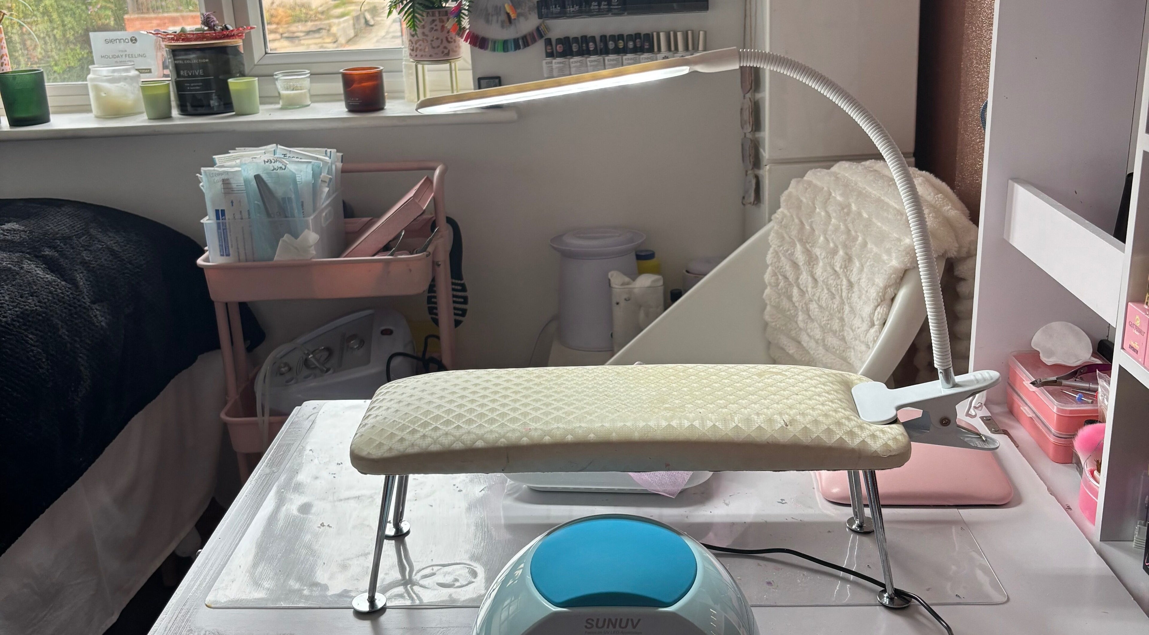 Luxurious nail station at Gemmy Gorgeous in Leeds, England, GB offering premium beauty services.