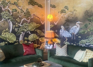 Relaxing lounge at Love Your Skin by DK - Moonee Ponds, Melbourne, Victoria, AU with lush botanical decor.