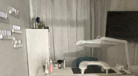 Cozy nail station at Mani by Jay in London, England, GB offering a serene beauty experience.