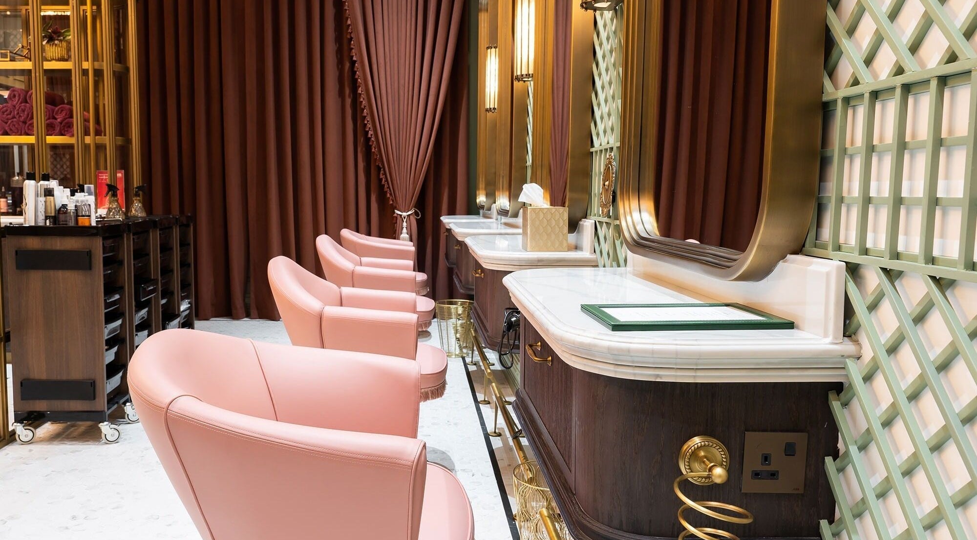 Elegant salon interior with luxury seating at Lunatic Fringe Ladies Salon, Dubai, Dubai, AE.