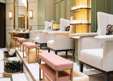 Luxurious seating at Lunatic Fringe Ladies Salon, Dubai, Dubai, AE, featuring elegant decor and plush chairs.
