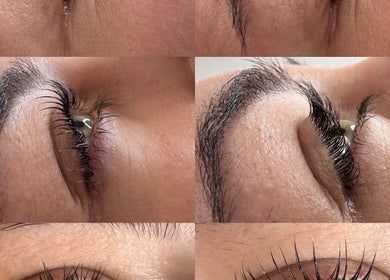 Close-up of a lash lift at iloNails.tech in Worcester, England, GB, showcasing detailed beauty treatment results.
