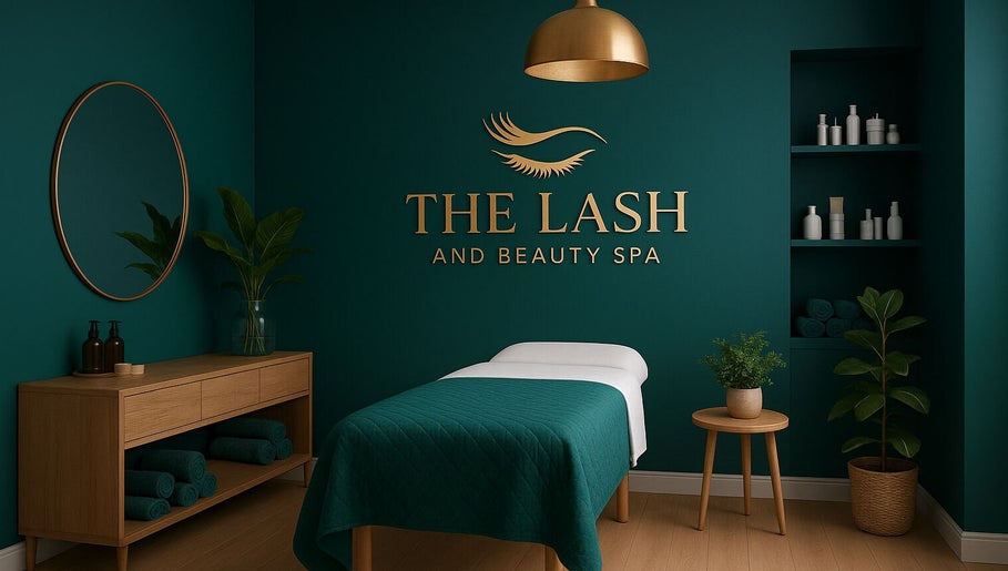 Elegant treatment room at The Lash and Beauty Spa, Cape Town, Western Cape, ZA with green decor and plants.