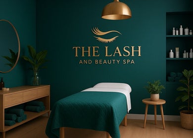 Elegant treatment room at The Lash and Beauty Spa, Cape Town, Western Cape, ZA with green decor and plants.