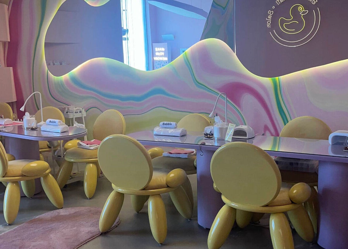 Chic nail salon at Bubble, Riyadh, Riyadh Province, SA with colorful design and modern decor.