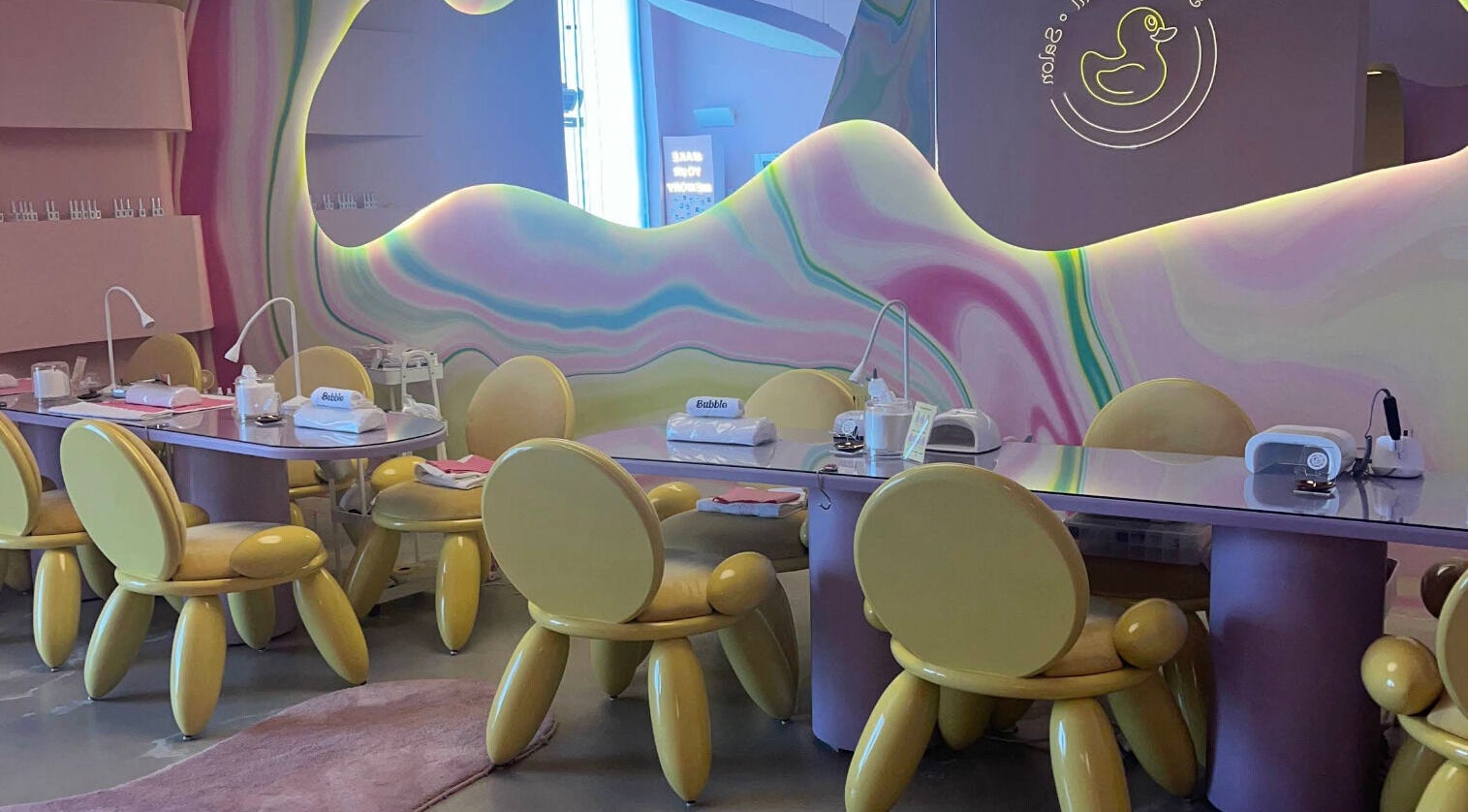 Chic nail salon at Bubble, Riyadh, Riyadh Province, SA with colorful design and modern decor.